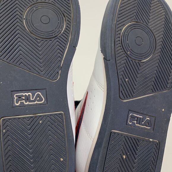 Fila v3SC60527-125 Hightop White, Navy, and Red Basketball Sneakers - Picture 10 of 14